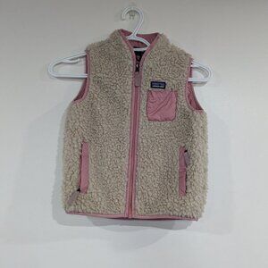 Patagonia Retro X Sherpa Vest Beige Pink Size 5T